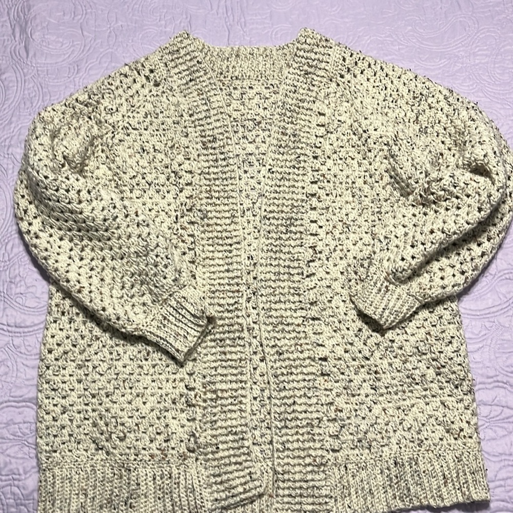 Handmade plus size hexagon, crochet sweater, cottage core